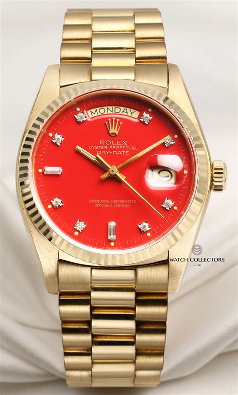 red face rolex watch.